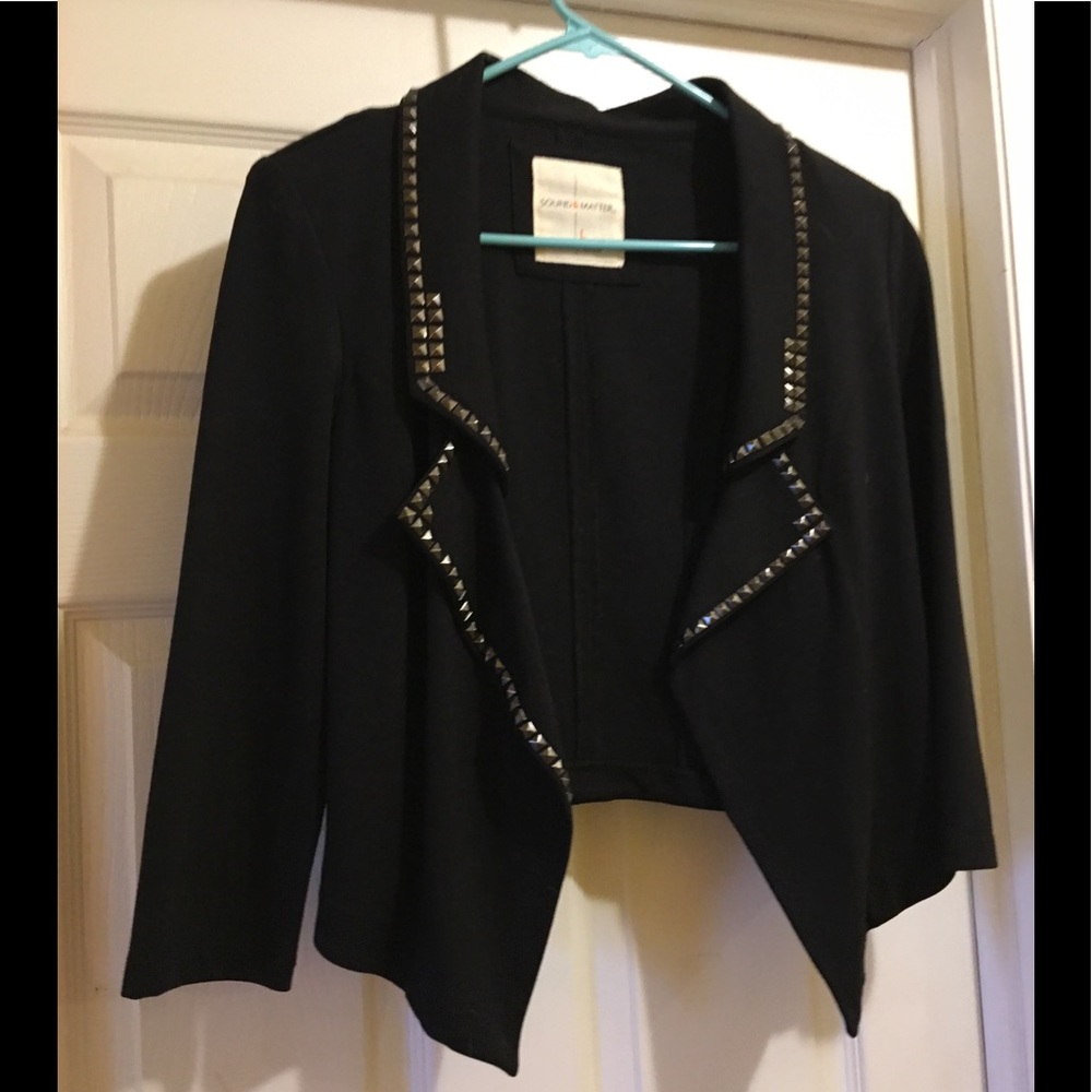 Short black jacket with stud detail